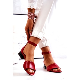 Sandali In Pelle Con Tacco Alto Laura Messi 2143 Rosso 2