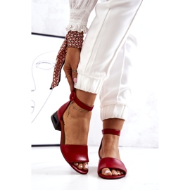 Sandali In Pelle Con Tacco Alto Laura Messi 2143 Rosso 3