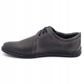 Polbut Scarpe da uomo in pelle 343p grigio perforato 1