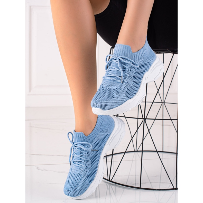 Renda Sneakers con lacci blu 1