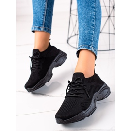 Renda Sneakers nere con lacci nero 1