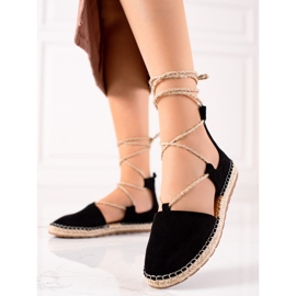 Lucky Shoes Espadrillas nere legate nero 1