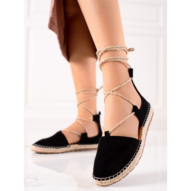 Lucky Shoes Espadrillas nere legate nero 1
