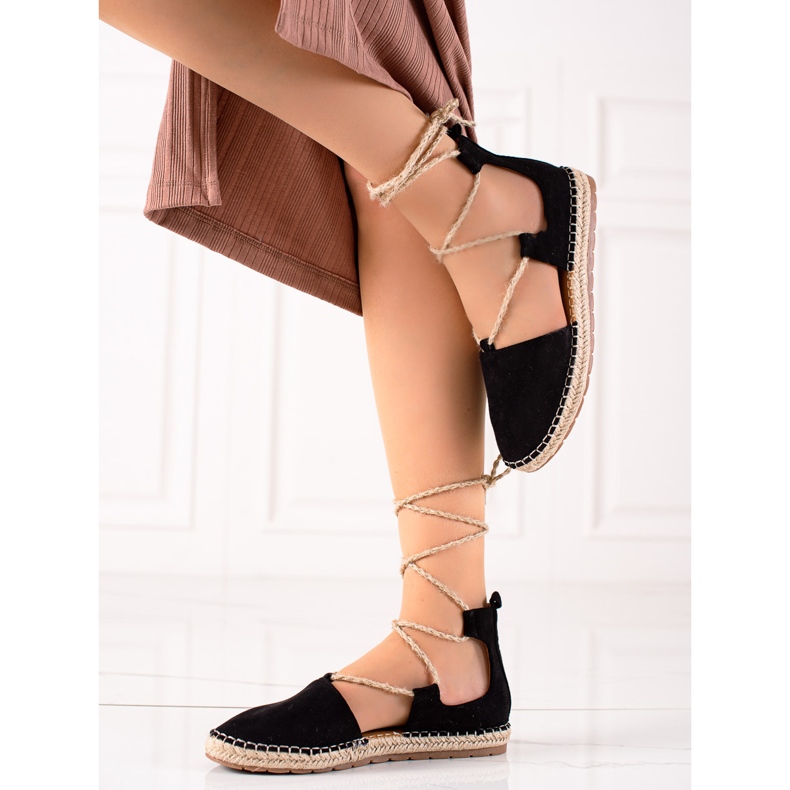 Lucky Shoes Espadrillas nere legate nero 2