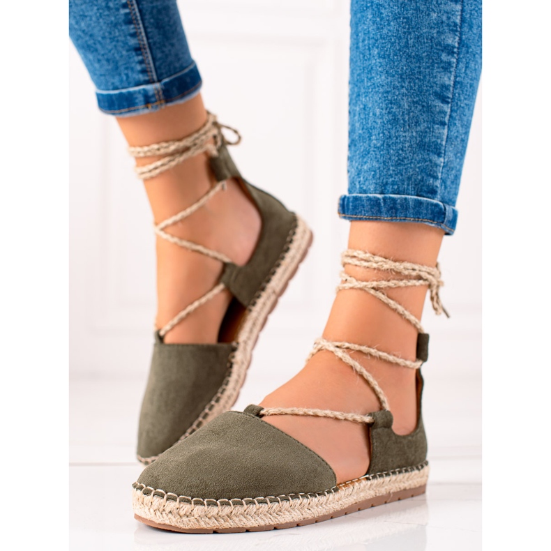 Lucky Shoes Espadrillas verdi legate verde 1