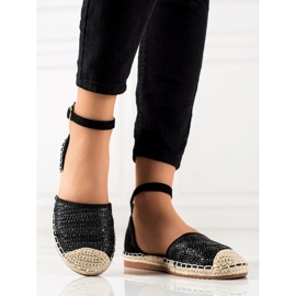 Anesia Paris Espadrillas Intrecciate Con Fibbia nero 1