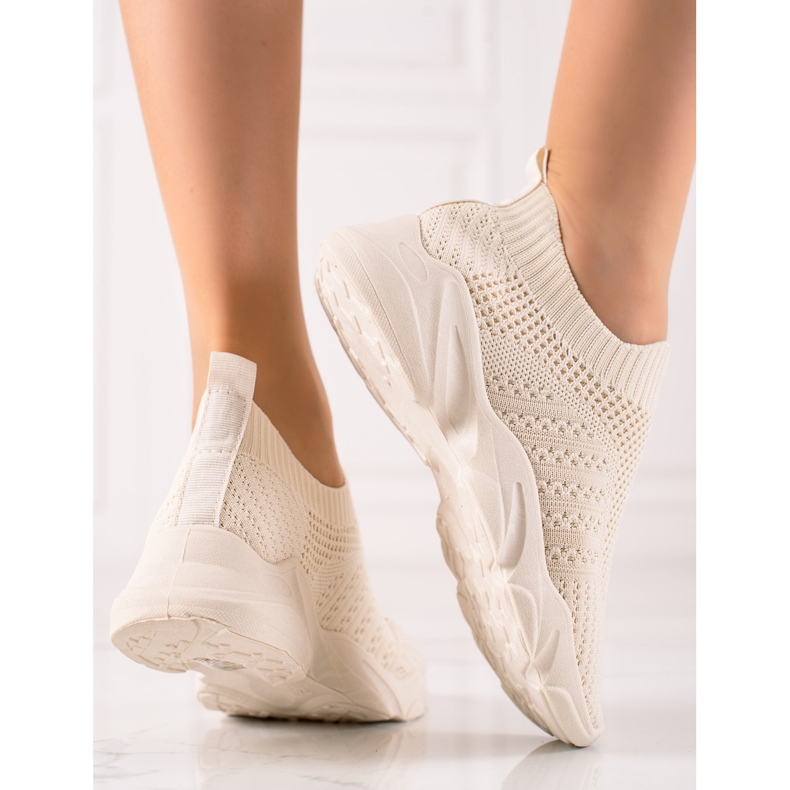 Sweet Shoes Sneakers sportive senza lacci beige 1