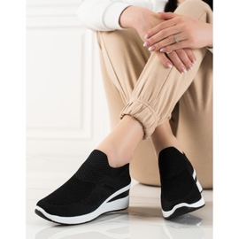 TRENDI Sneakers slip-on con zeppa nero 2