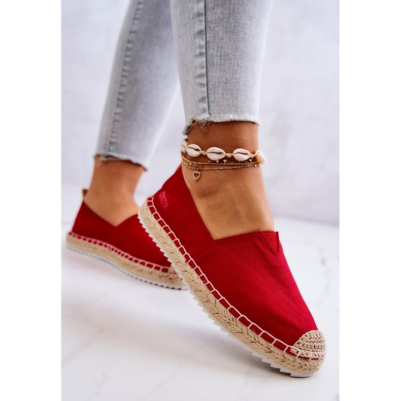 Espadrillas rosse su una suola intrecciata Big Star HH274494 rosso 2