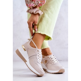 S.Barski Scarpe Sportive da Donna in Pelle Sneakers Beige Loissa 2