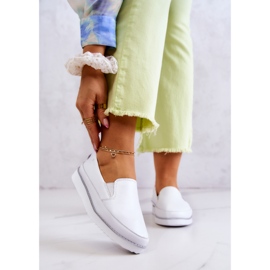 Sneakers da Donna in Pelle Slip-On S.Barski Bianche bianco 1