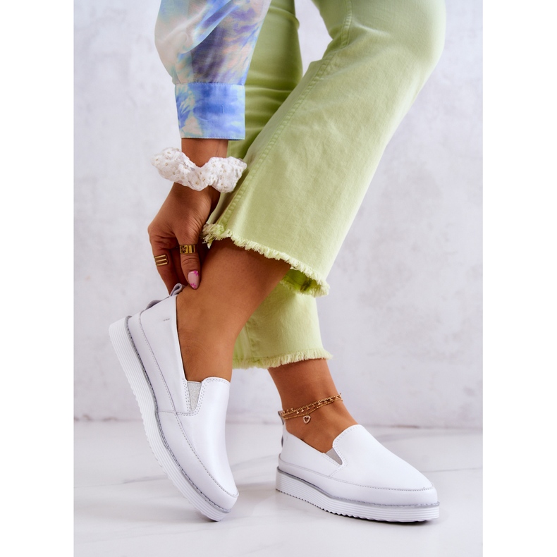 Sneakers da Donna in Pelle Slip-On S.Barski Bianche bianca 2