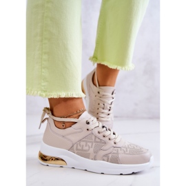 S.Barski Sneakers Zeppa da Donna in Pelle Beige Phiness 2