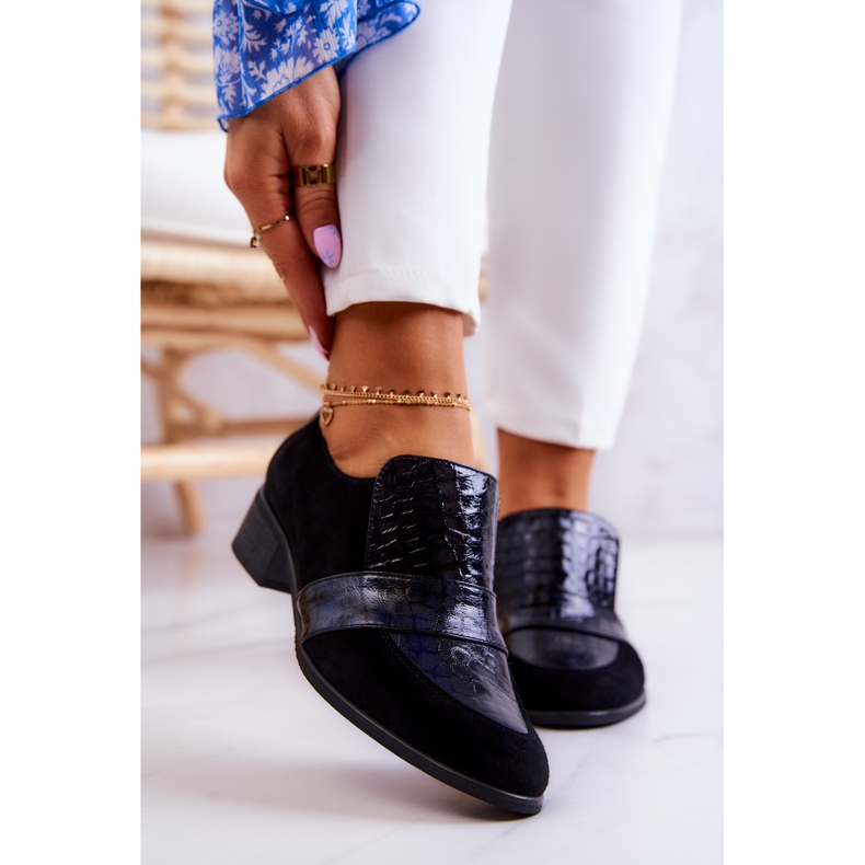 PA2 Scarpe con serpente in pelle scamosciata Mariene nere nero 1