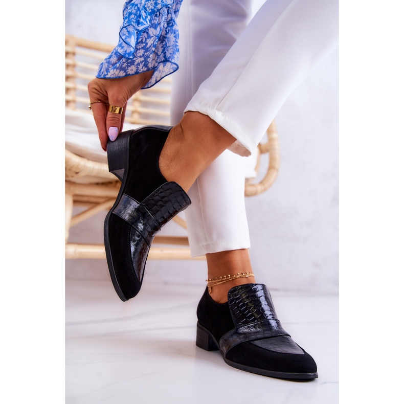 PA2 Scarpe con serpente in pelle scamosciata Mariene nere nero 2