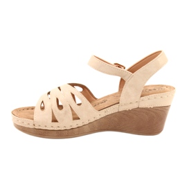 Sandali Con Zeppa Comodi Da Donna Evento 22SD98-4572 Beige 1