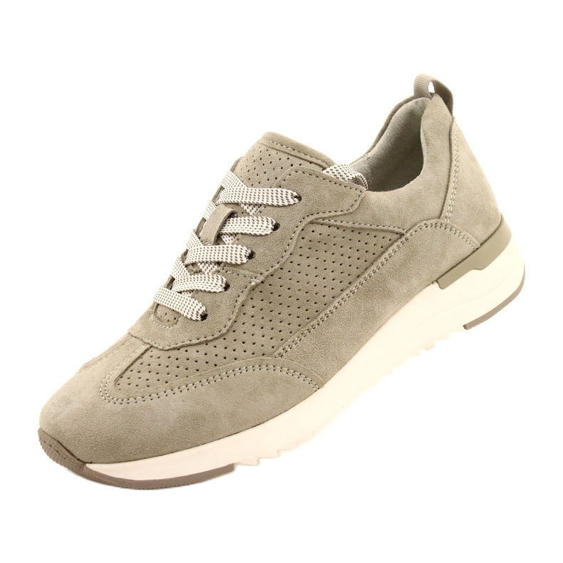 Scarpe da donna in pelle traforata Caprice 23708-28 nei toni del verde 4