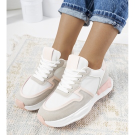 Sneakers Misano da donna bianche bianco rosa grigio 1