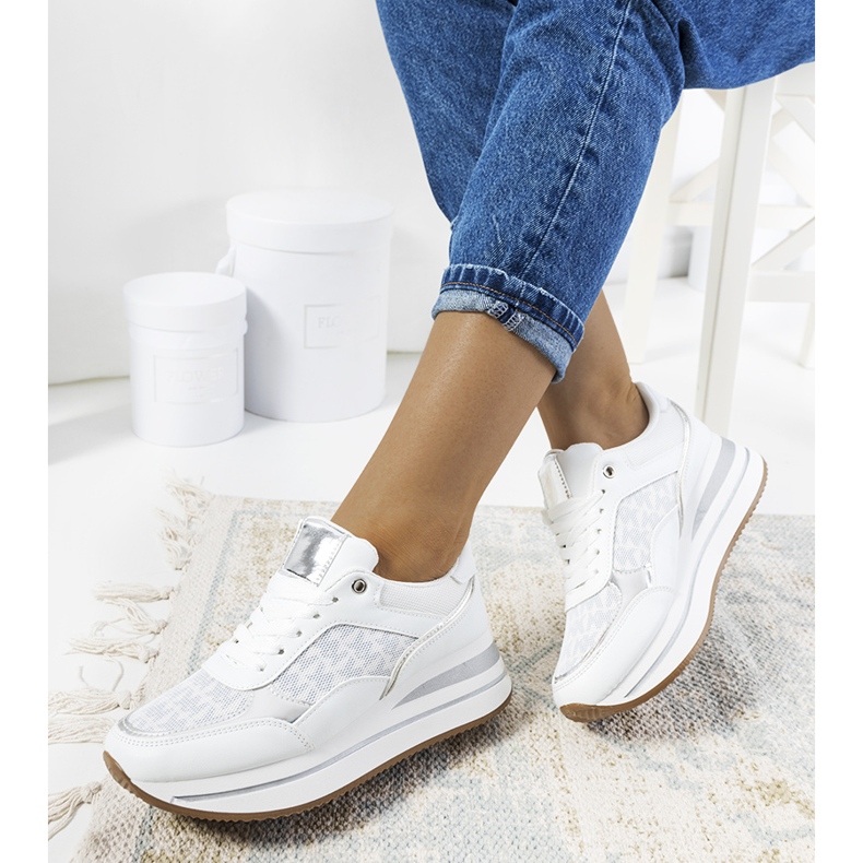 Sneakers bianche di Farnese bianco argento 1