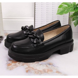 Scarpa in pelle con catena Filippo W PAW252C nera nero 2