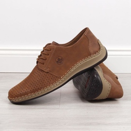 Scarpe in pelle traforate Rieker M RKR528 marrone 2