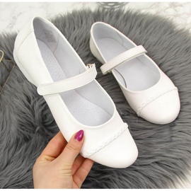 Ballerine in velcro per Comunione Kornecki Jr KOR6271A bianche bianca 1