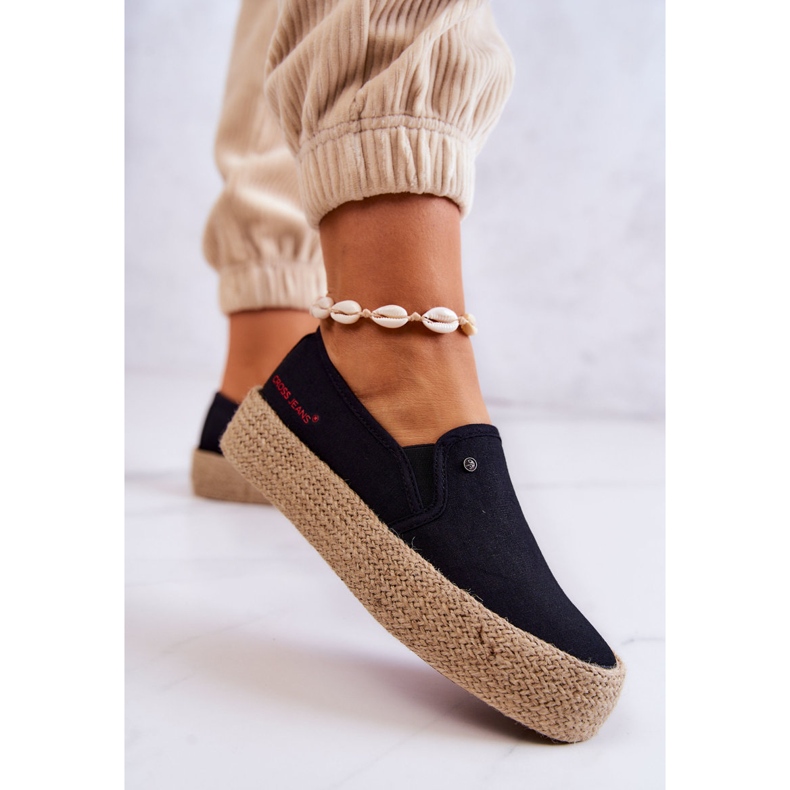 Espadrillas Da Donna Sulla Piattaforma Cross Jeans JJ2R4015C Nero 2