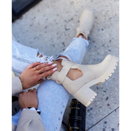 FE1 Stivaletti in pelle Cut Out Belt Beige Rosanne 1