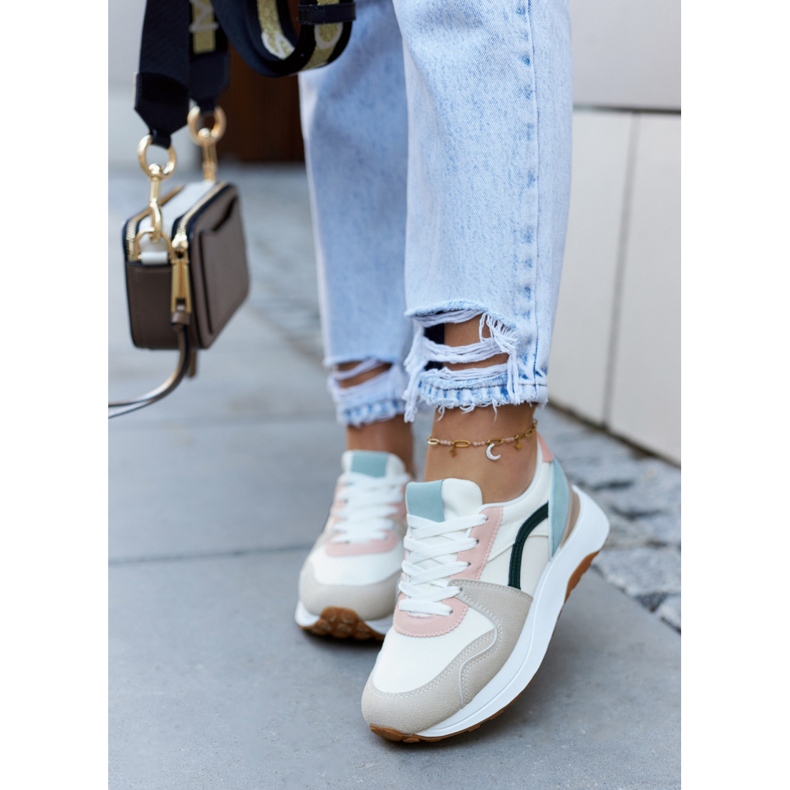 FG2 Scarpe sportive con allacciatura Coryse beige e verde marrone 2