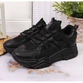Sneakers con zeppa Novità W EU649A nere nero 2