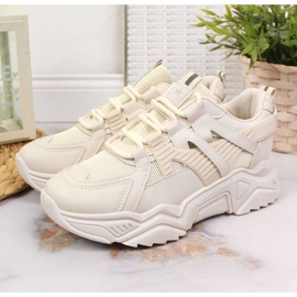 Sneakers con zeppa Novità W EU649B beige 2