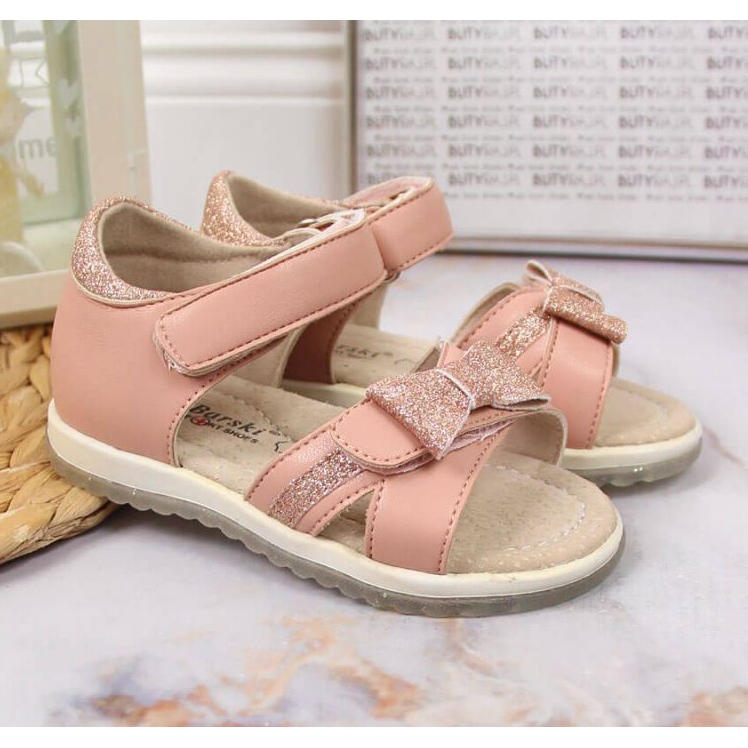 Sandali con velcro S. Barski Jr OLI151B rosa 2