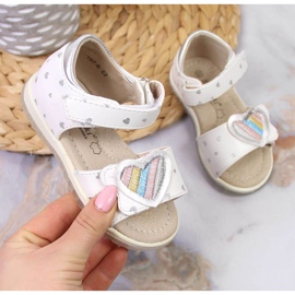 Sandali con velcro S. Barski Jr OLI152A bianco 1