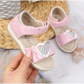 Sandali con velcro S. Barski Jr. OLI152B rosa 1