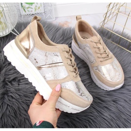 Sneakers in pelle sulla piattaforma Filippo W PAW329 beige 1