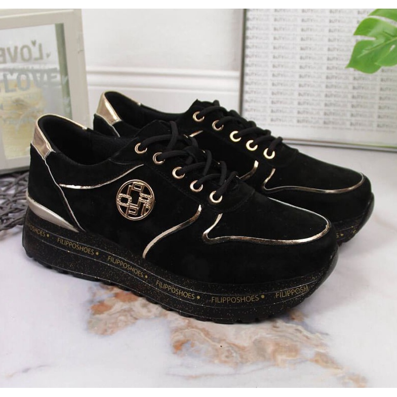 Sneakers in pelle sulla piattaforma Filippo W PAW330 nere nero 2
