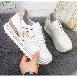 Sneakers in pelle sulla piattaforma Filippo W PAW332 bianco 1