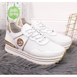 Sneakers in pelle sulla piattaforma Filippo W PAW332 bianco 2