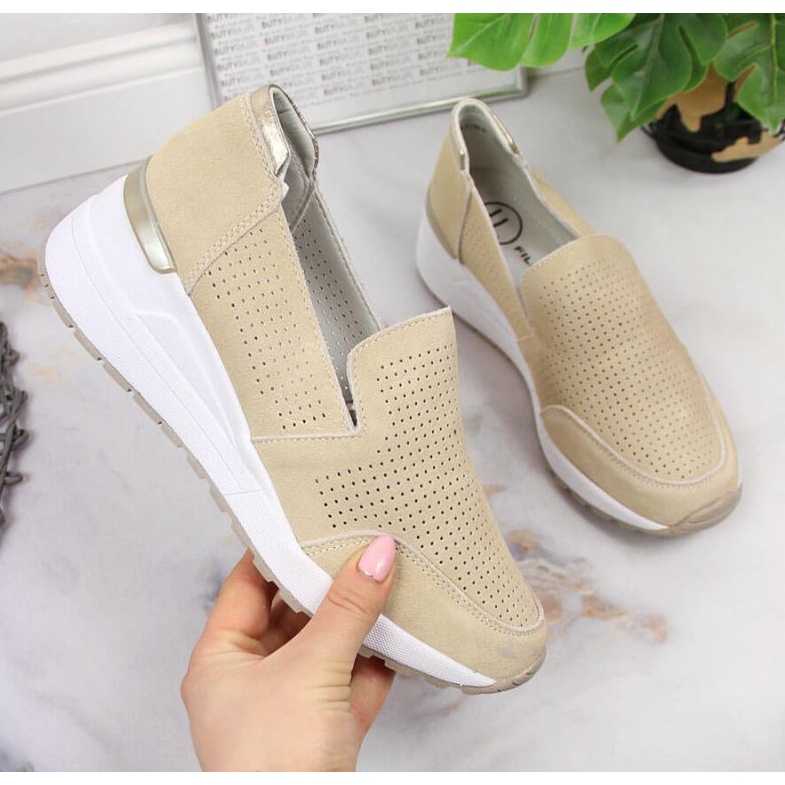 Sneakers in pelle traforate Filippo W PAW333A beige 1