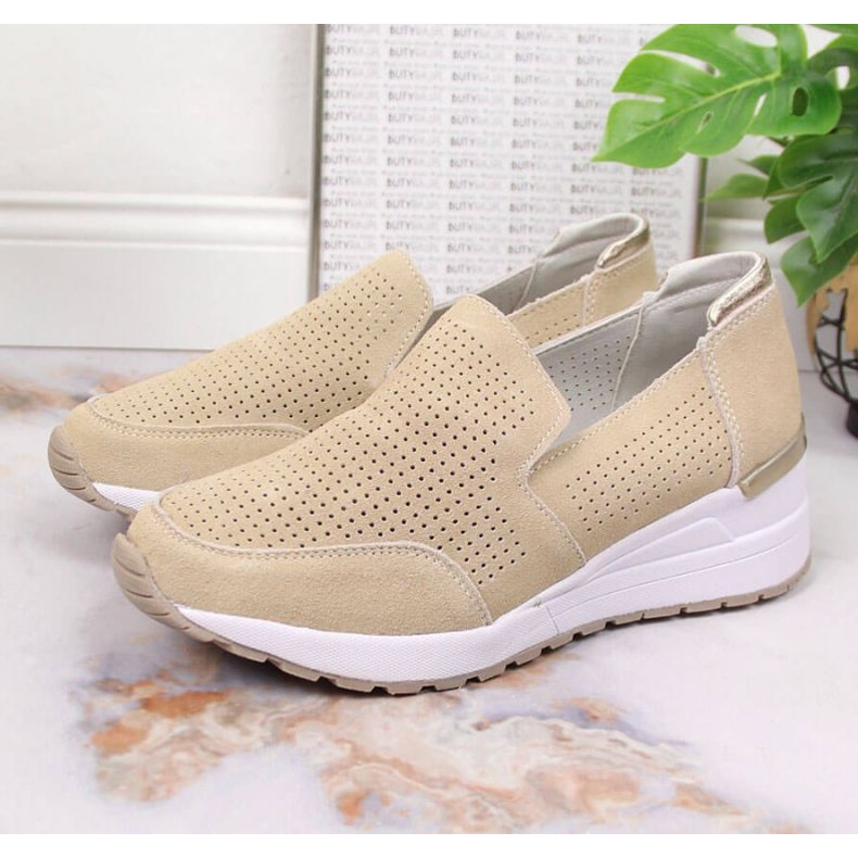 Sneakers in pelle traforate Filippo W PAW333A beige 2