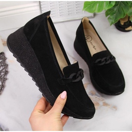 Scarpa in pelle con catena Filippo W PAW337A nera nero 1