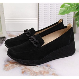 Scarpa in pelle con catena Filippo W PAW337A nera nero 2