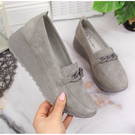 Scarpa in pelle con catena Filippo W PAW337B grigia grigio 1