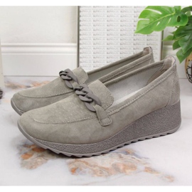 Scarpa in pelle con catena Filippo W PAW337B grigia grigio 2
