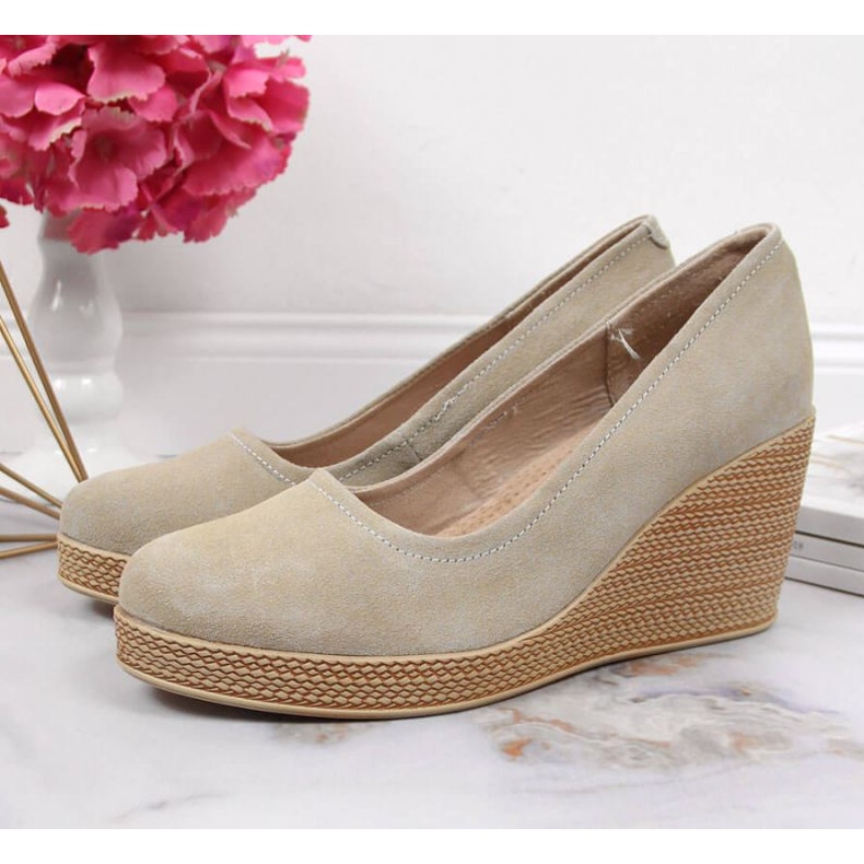 Décolleté in pelle sulla zeppa Filippo W PAW339D beige 2