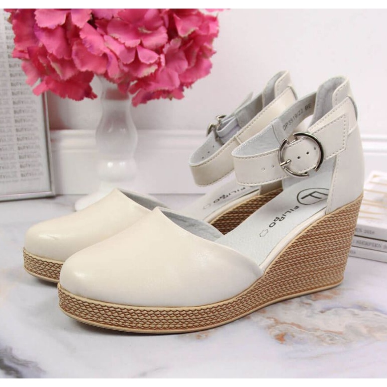 Sandali con zeppa Filippo W PAW340A beige 2