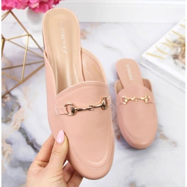 Ciabatte chiuse con ornamento Vinceza W JAN103B rosa 1