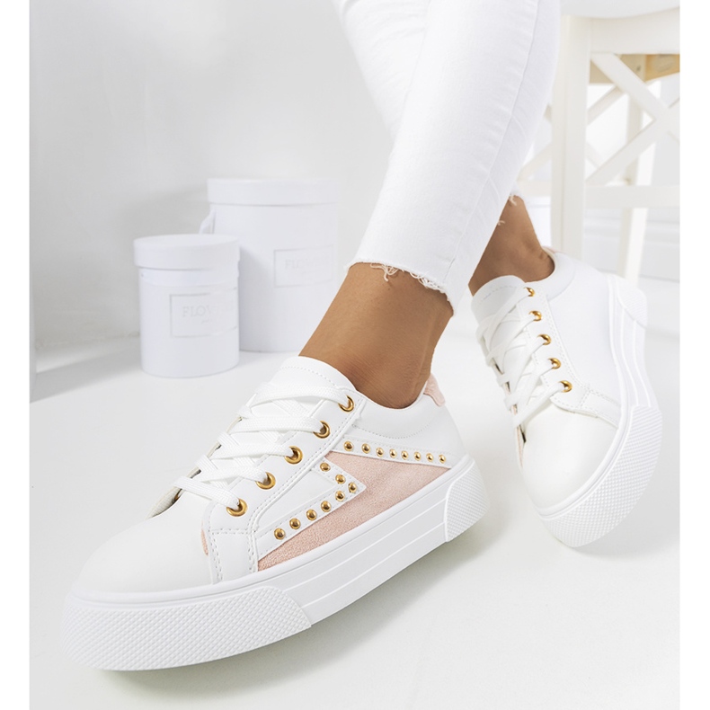 Sneakers bianche e rosa di Udinesi bianco 1