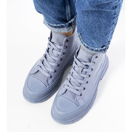 Sneakers blu alla caviglia sulla piattaforma Boyes 1