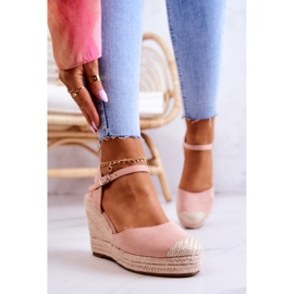 FW1 Espadrillas Da Donna Su Una Piattaforma Intrecciata Canillo Rosa 2